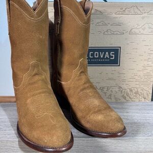 Unbranded Men’s Suede Cowboy Boots — Tan